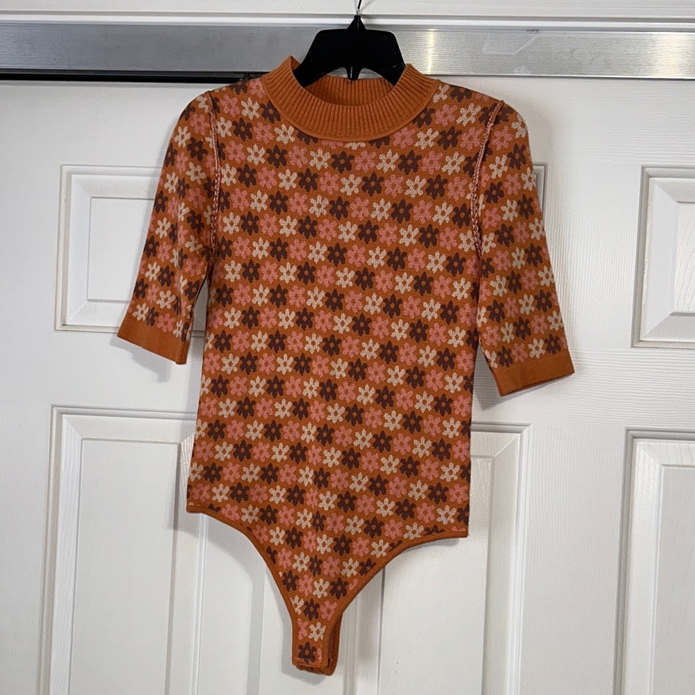Free People Winter Warmer Bodysuit in Toffee Combo